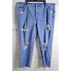 OLD NAVY Women's Sz 22Extra High Waisted Sky Hi Straight Button-Fly Ripped Jeans